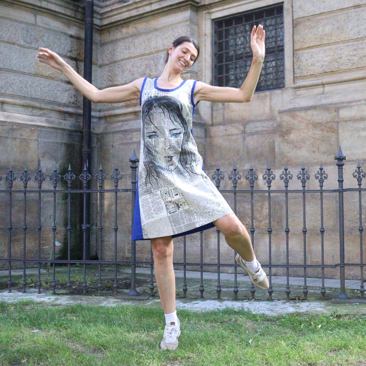 Women's Summer Beach Sleeveless Loose Sundress Blue