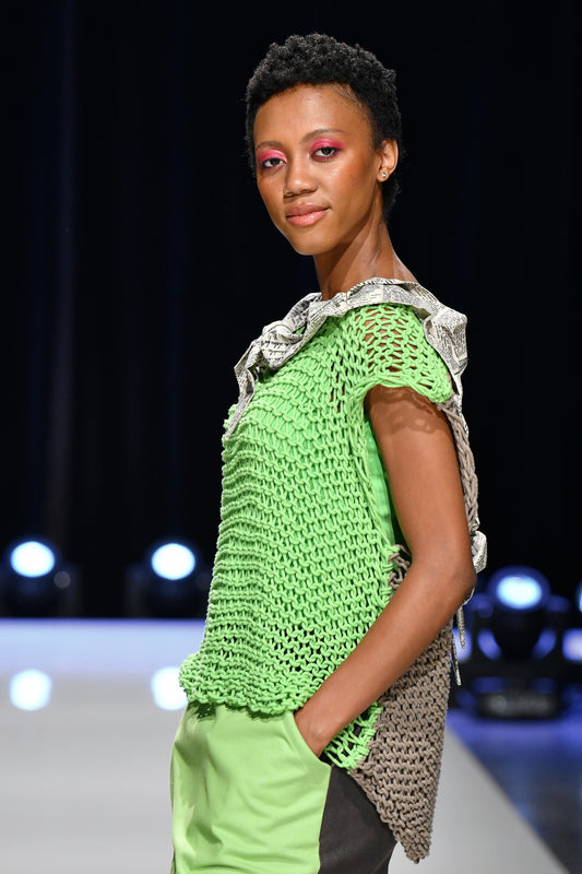 Reversible knitted top - Spring Green
