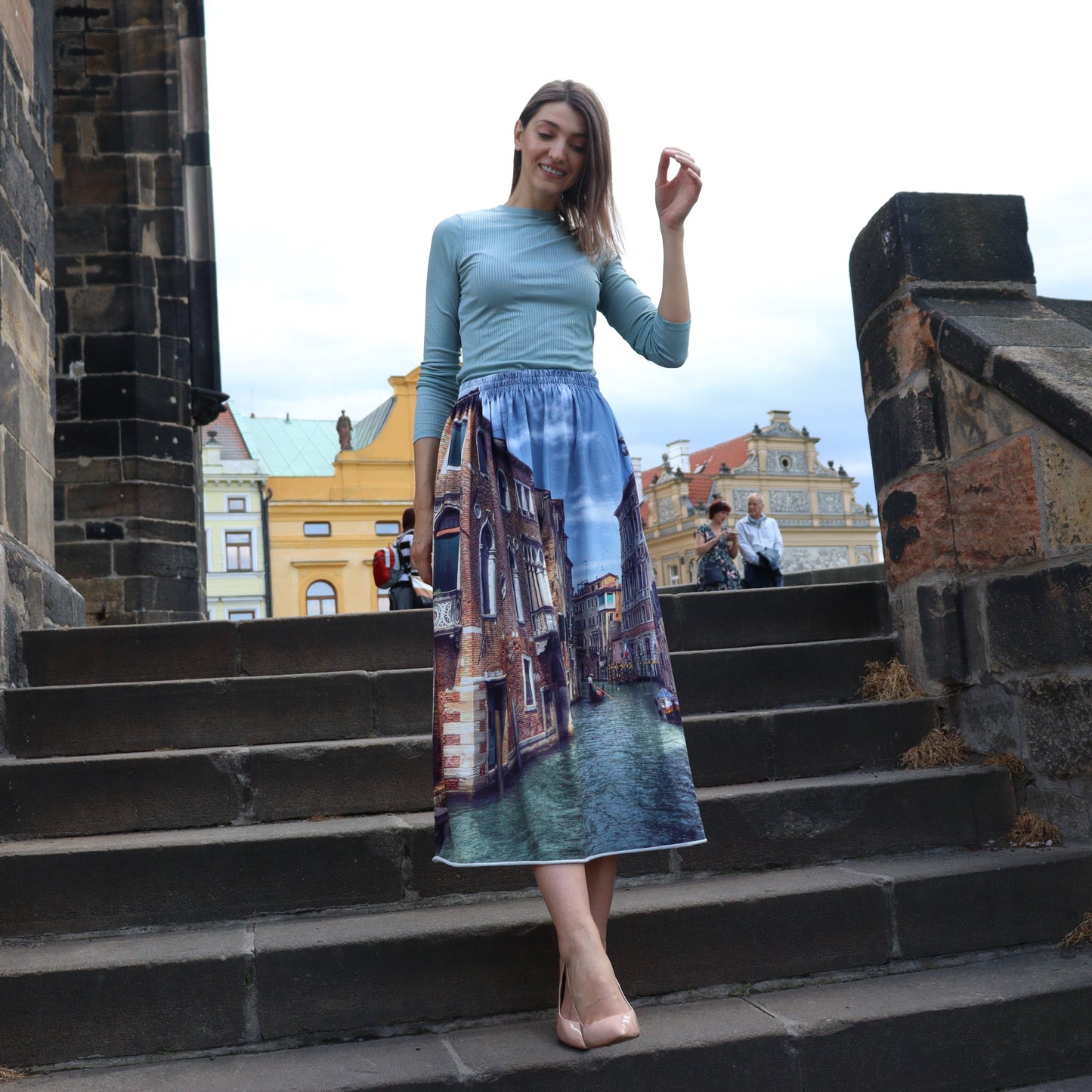 Women's Straight Long Skirt Elastic Waist