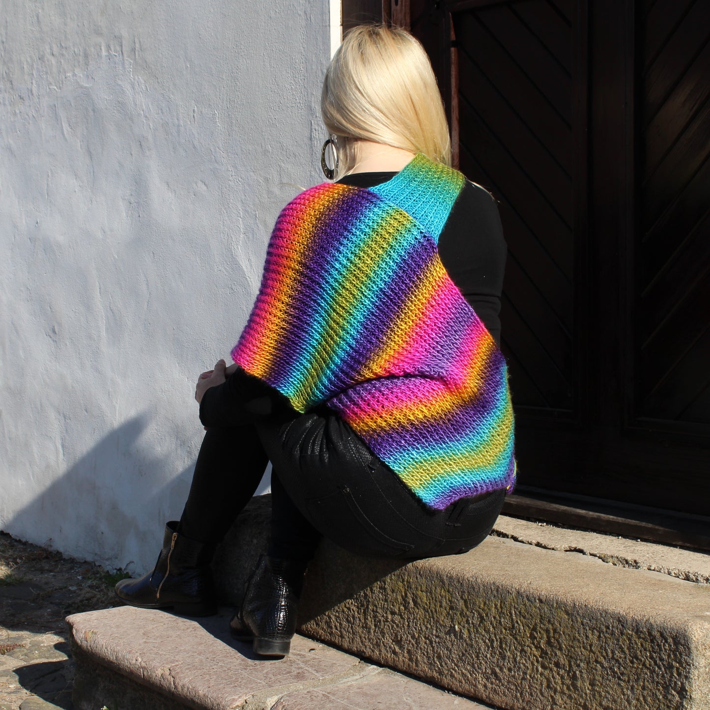 knitted Vest - Rainbow