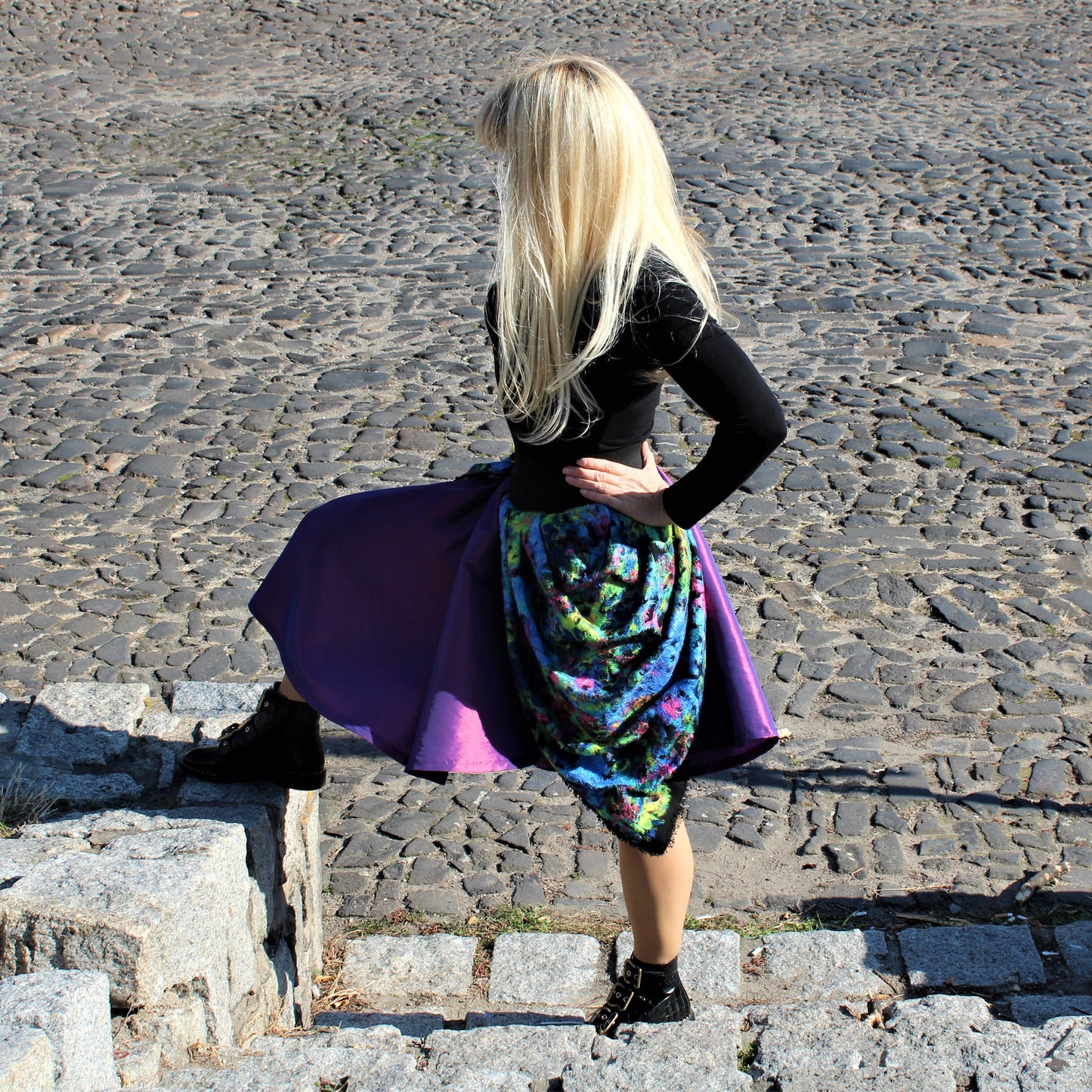 Women's Skirt Purple Flower