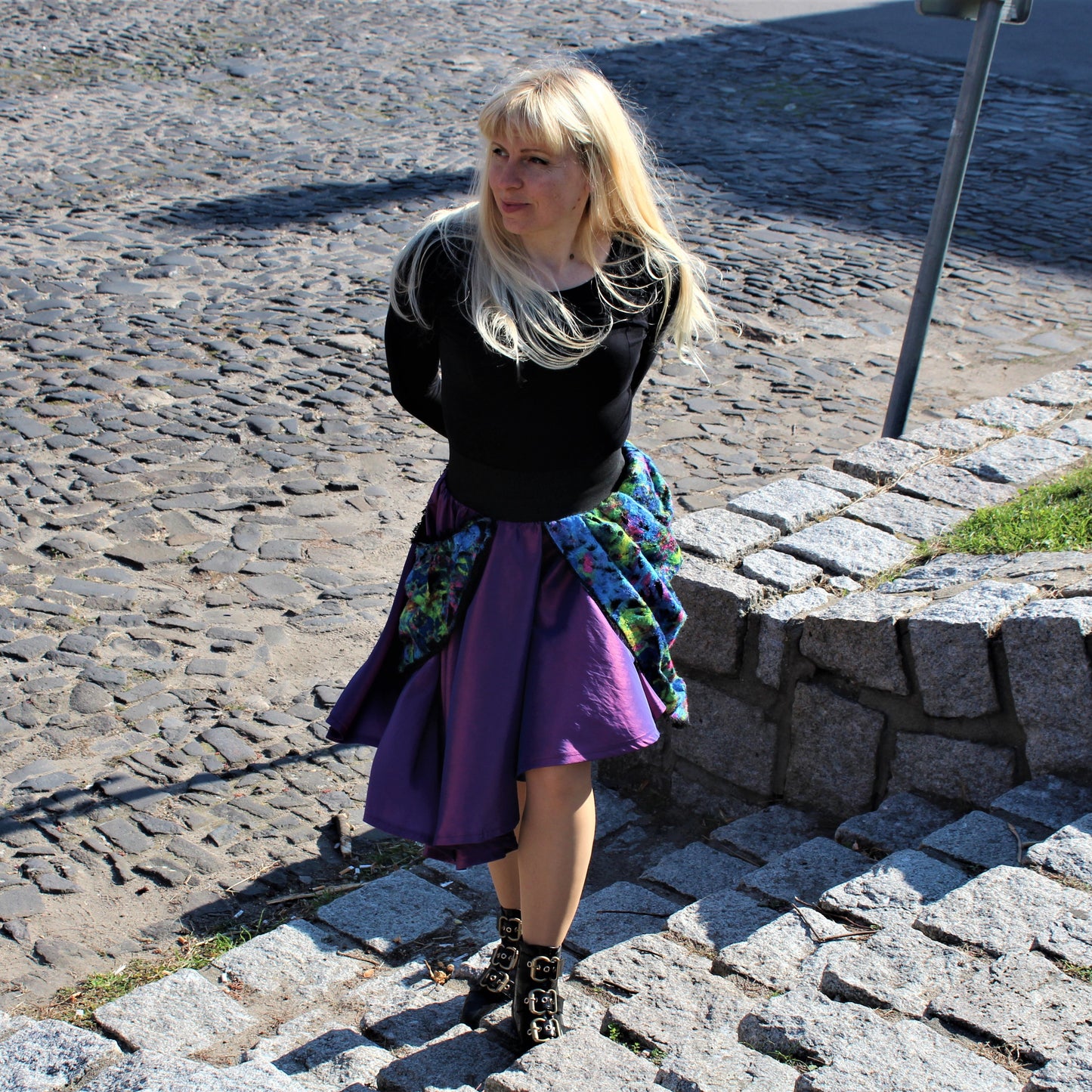 Women's Skirt Purple Flower