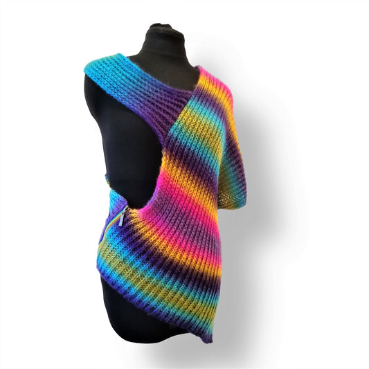 knitted Vest - Rainbow