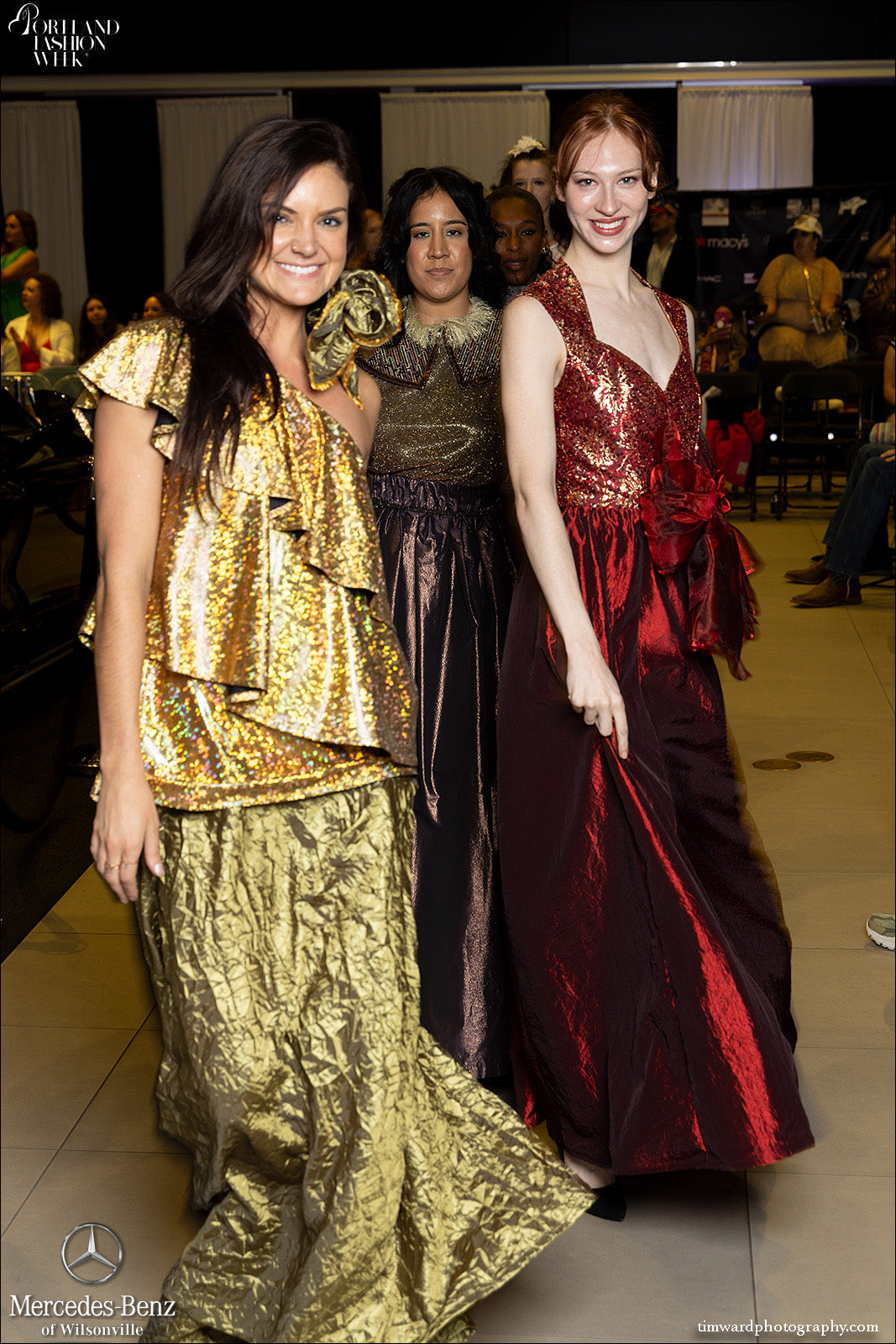 Women's Gold and Green Evening Gown (Top + Skirt)