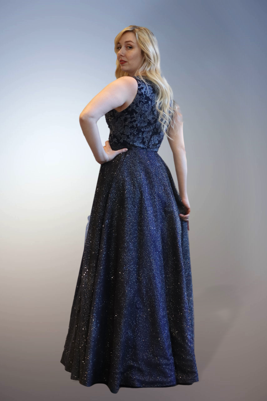 Women's Sparkling Blue Evening Gown