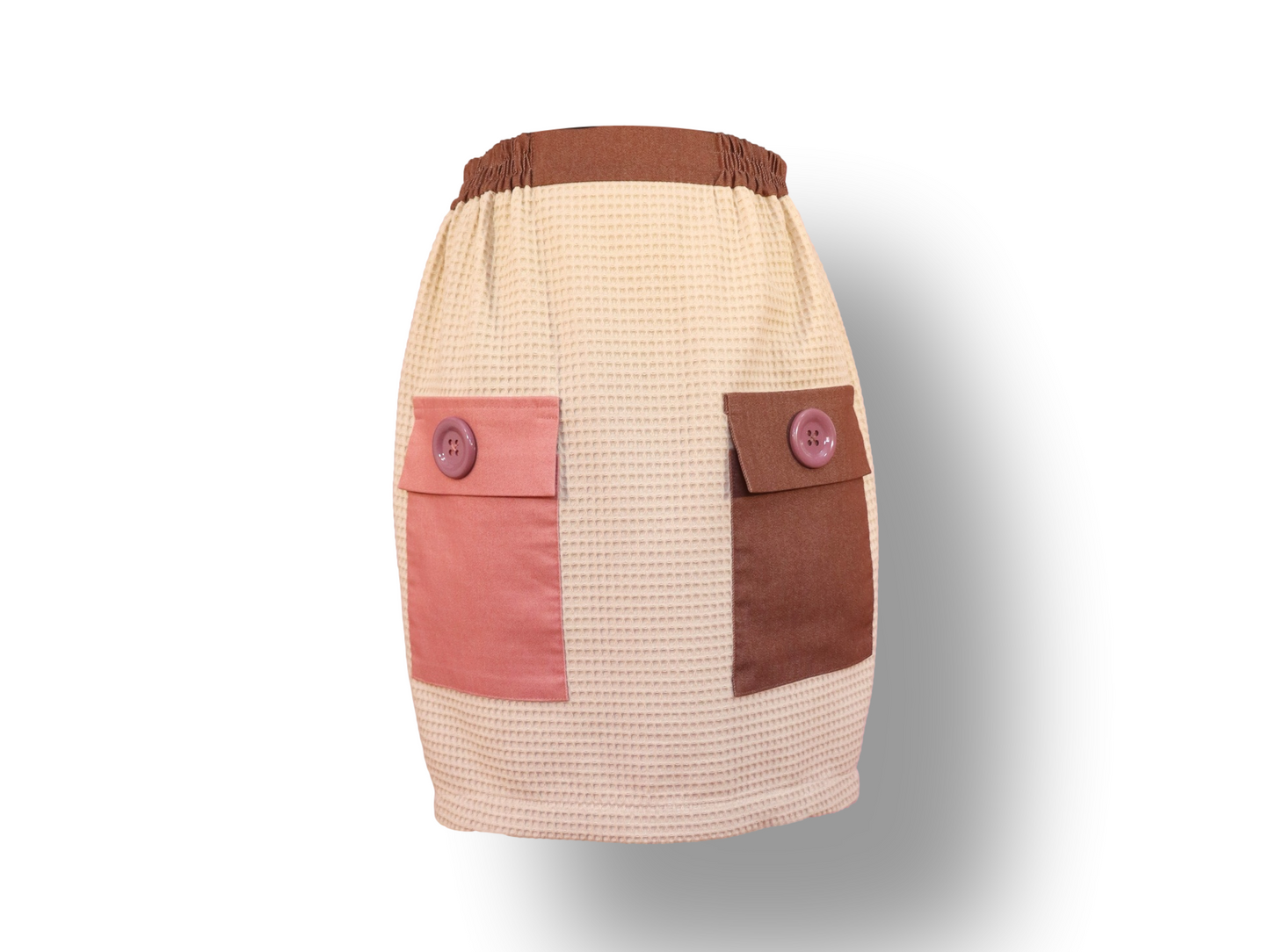 Women's Back Zipper Pencil Skirt Waffle